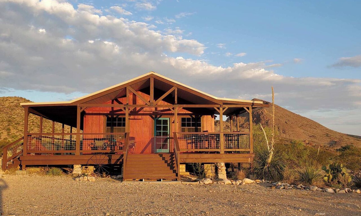 Brewster County Cabin | Christmas Mountains Ranch: Classic 2br/1bth Cabin with Spacious Wrap Around Porch. Walk to Pool.