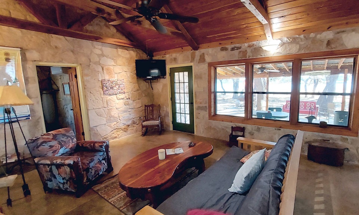 Lago Vista Cabin | Cozy, private waterfront stone cabin on the north shore of Lake Travis