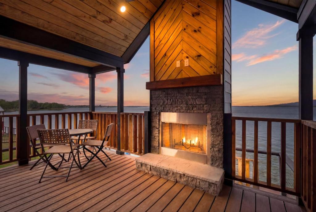 Dogwood House | Lakefront Retreat Featuring Outdoor Fireplace