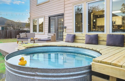 Morningside Meadows House | 5BR Retreat: Arcade, Cowboy Pool & Volleyball Oasis in Huge Backyard