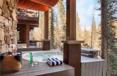 Mountain Village Cabin | Apex - Walk to Trails + Hot Tub | Sauna & Theater