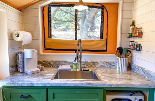 Ingram RV Rental | Beautiful Glamping Tented Cabin in Ingram, Texas, with Access to the Guadalupe River