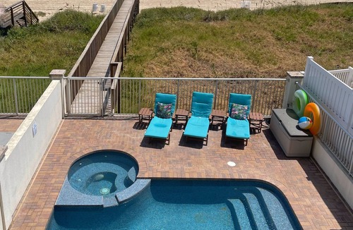 South Padre Island House | “On” the Beach, not CLOSE! Affordable Luxury. Private Boardwalk, Pool, Hot Tub!