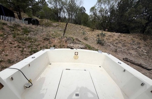 Mayhill Boat Rental | Rustic Boat Glamping Retreat with Mountain Views near Rio Peñasco in Mayhill, New Mexico