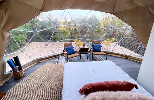 Oatmeal Cabin | Secluded Dome Rental for Romantic Getaways in Texas Hill Country