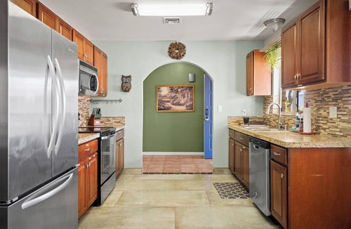 Tucson House | Serene 3BR retreat with Catalina Mountain views, shaded gazebo, BBQ grill & dog-friendly backyard.