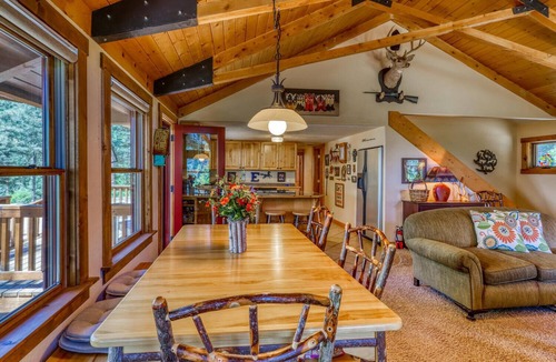 Bayfield Cabin | Slice of heaven! Log home w/huge deck & outstanding views on 7 acres w/creek