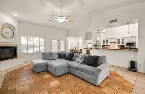 El Paso House | The Gathering Modern Spanish 3100sqft + Pergola, BBQ, Griddle, Seating + Gym
