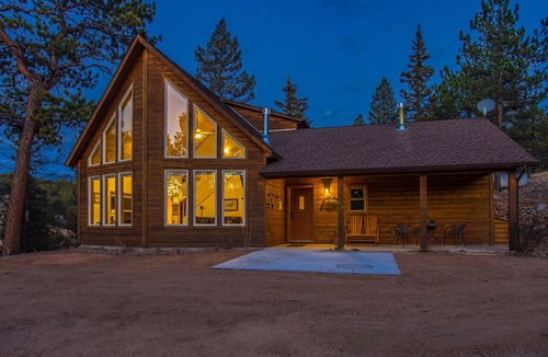 Florissant House | Your mountain getaway on 30 pristine acres! Beautiful home with hottub, stream.
