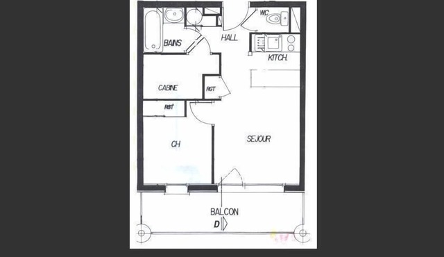 150m from shops, 1st floor, balcony, tv, ski locker, 34m², Les Menuires in Les Menuires