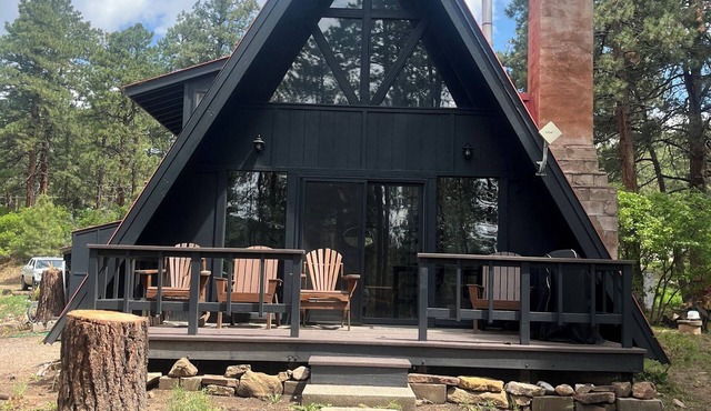 2-bedroom A frame Cabin in the woods with NEW AC mini split in main living area!