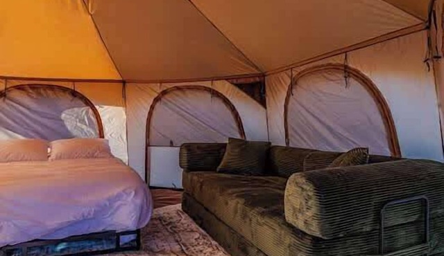 Chaco canyon ruins tent
