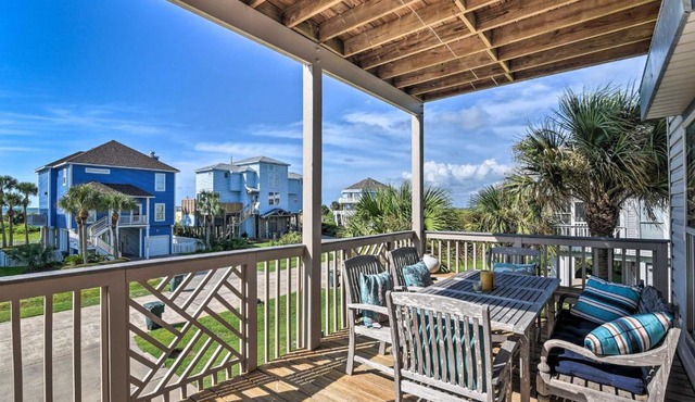 Coastal Galveston Home 2 Balconies, Walk to Beach