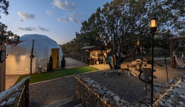 Fully-Equipped Dome Rental on Two Floors for Glamping Getaways in Nogal, New Mexico