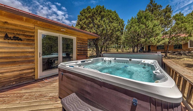 Hot Tub, Deck & Fireplace at Rustic Alto Cabin!