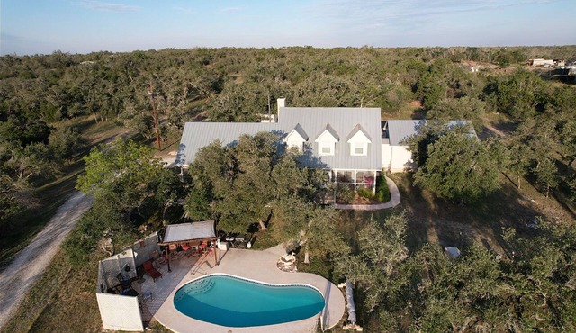 Howl Haus Hideaway, with relaxing pool.