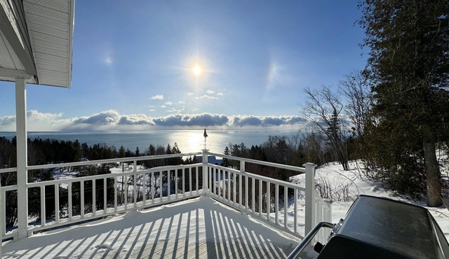 La Chouette Cendrée, Cap-à-l'Aigle, Charlevoix, view of the St. Lawrence River. in La Malbaie