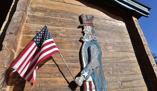 Patriot Cabin at Country Accent Antiques Pipe Creek, TX.