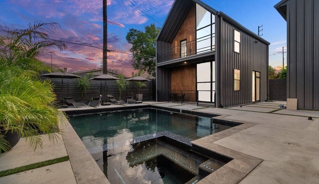 Private Oasis Compound | Pool, Spa & Waterfall in Houston