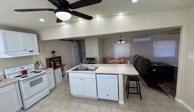 Recently renovated 2-bedroom, 2-bath. Large, fenced yard. Great getaway!