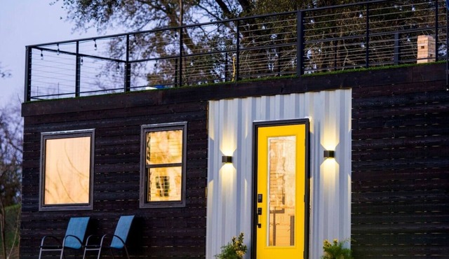 Tiny Container Home with Rooftop Deck in Waco